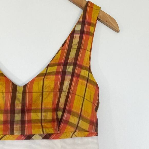 Trina Turk Vintage Orange Plaid & White Dress - Picture 3 of 10